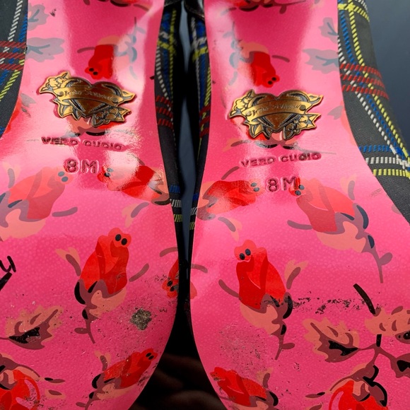 BETSEY JOHNSON PLAID & PATENT PUMPS - Picture 6 of 9